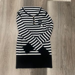 Back and white long sleeve shirt never worn or used before